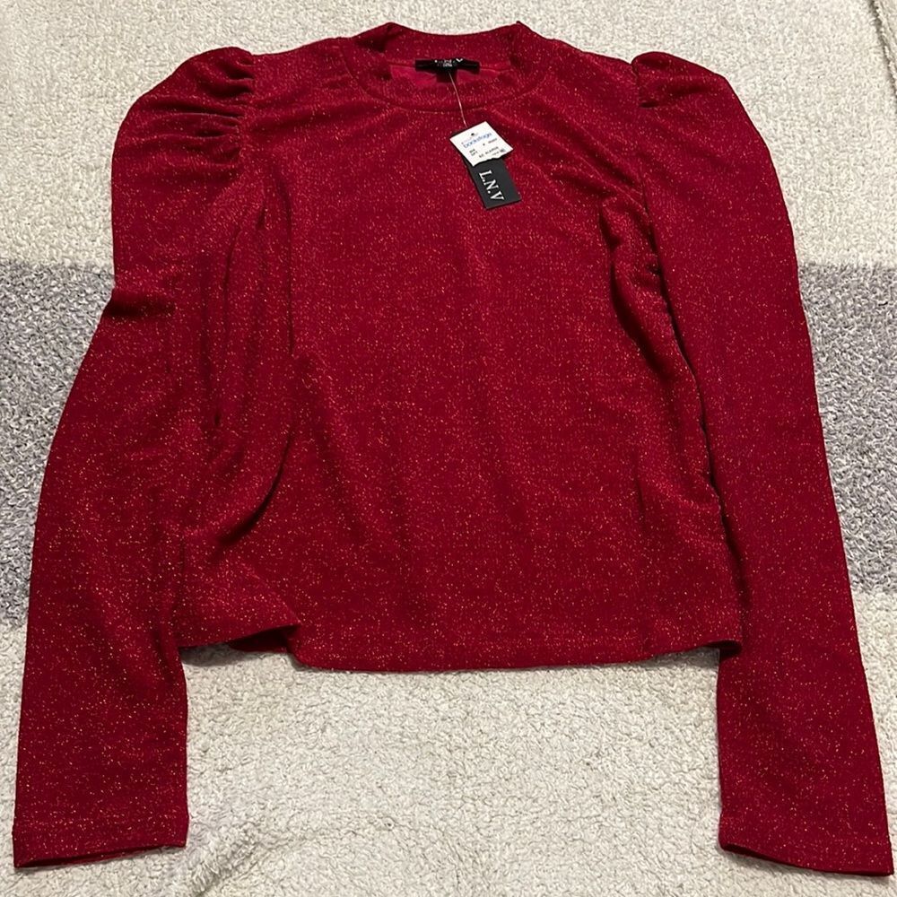 NWT- L.N.V. - XL. Red Metallic Top